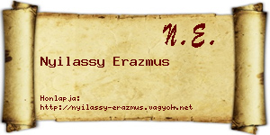 Nyilassy Erazmus névjegykártya
